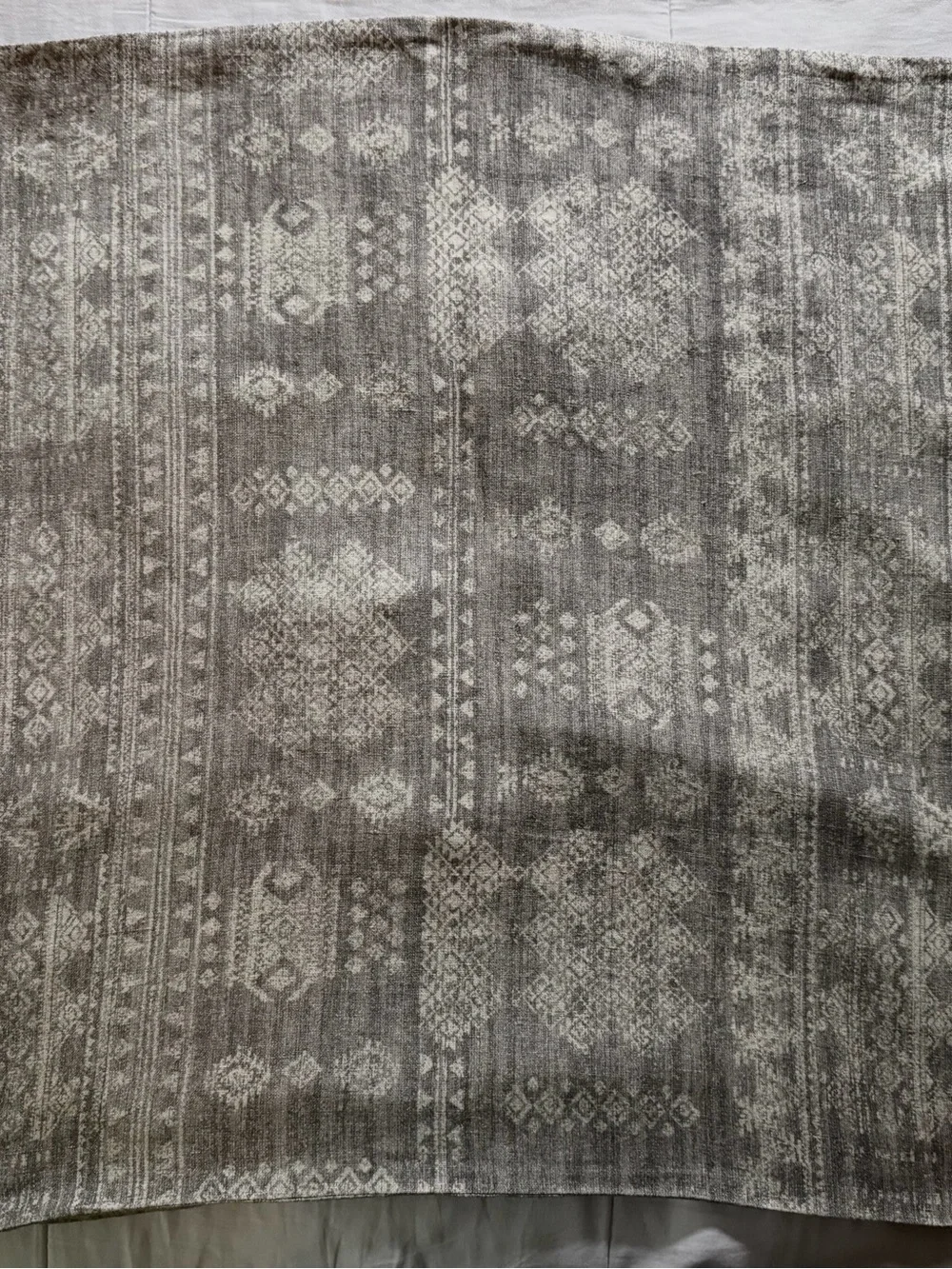 Restoration Hardware Gray and Cream Patterned Euro Sham Cover 25.5”